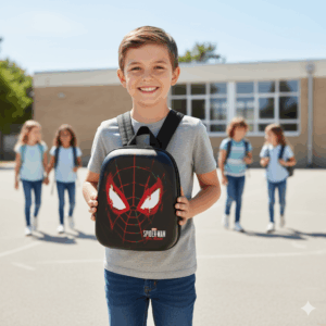 mochila infantil homem aranha tamanho p preta