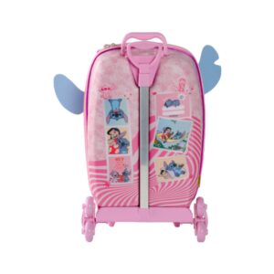mala infantil stitch 3d com rodinhas rosa