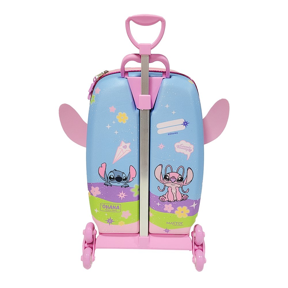 Mala Mochila Infantil Angel Stitch 3D com Rodinhas - Azul Mala Mochila Infantil Angel Stitch 3D com Rodinhas - Azul