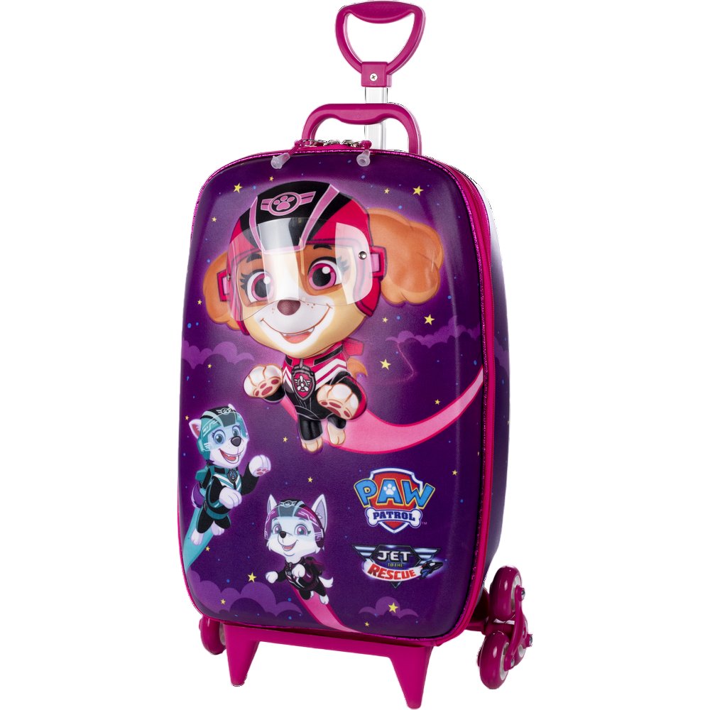 Mala Mochila Infantil Patrulha Canina 3D com Rodinhas - Roxa Mala Mochila Infantil Patrulha Canina 3D com Rodinhas - Roxa