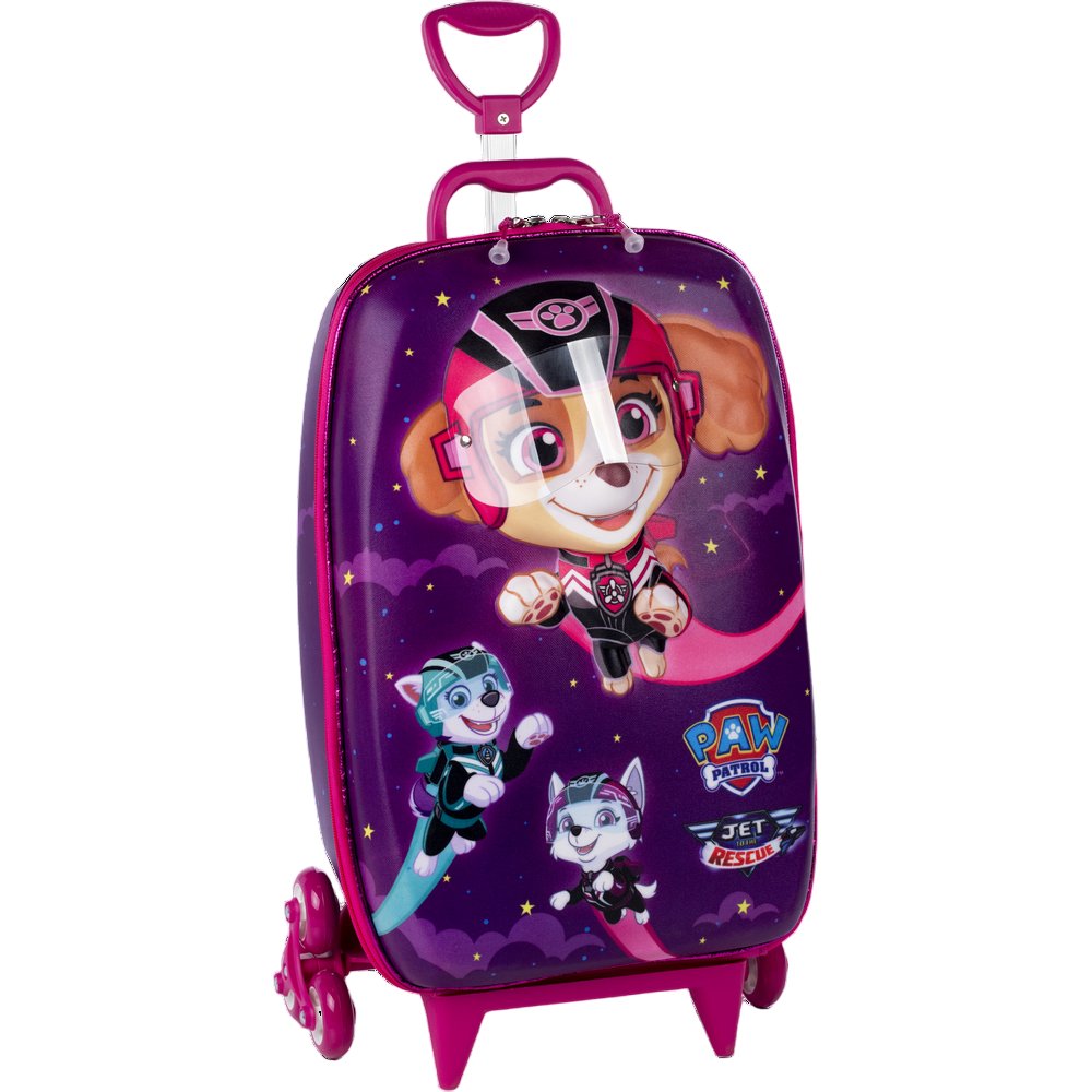 Mala Mochila Infantil Patrulha Canina 3D com Rodinhas - Roxa Mala Mochila Infantil Patrulha Canina 3D com Rodinhas - Roxa