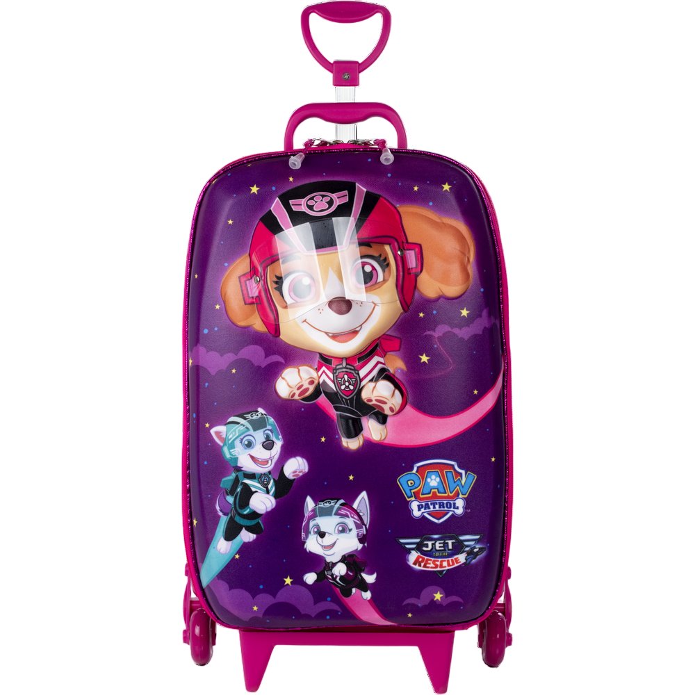 Mala Mochila Infantil Patrulha Canina 3D com Rodinhas - Roxa Mala Mochila Infantil Patrulha Canina 3D com Rodinhas - Roxa
