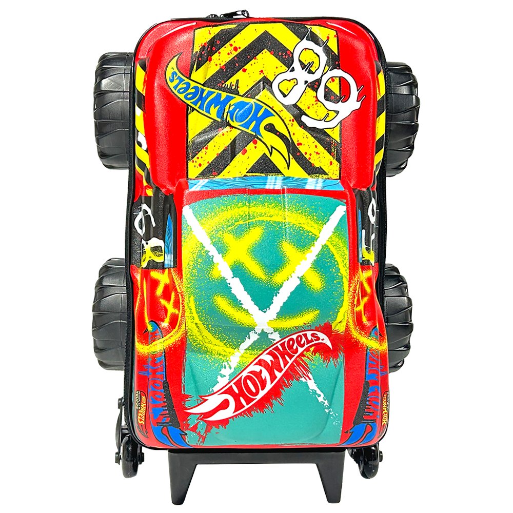 Mala Infantil Hot Wheels Monster Truck 3D com Rodinhas - Multicolorida Mala Infantil Hot Wheels Monster Truck 3D com Rodinhas - Multicolorida