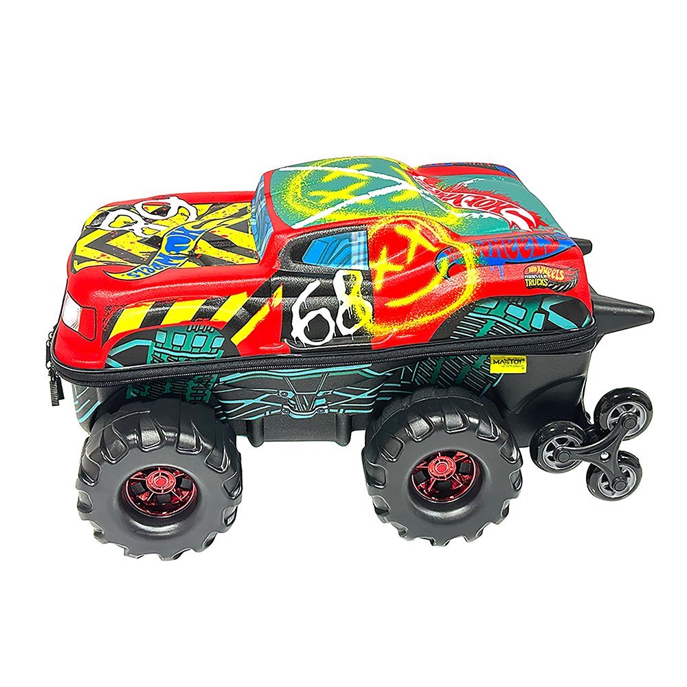 Mala Infantil Hot Wheels Monster Truck 3D com Rodinhas - Multicolorida Mala Infantil Hot Wheels Monster Truck 3D com Rodinhas - Multicolorida